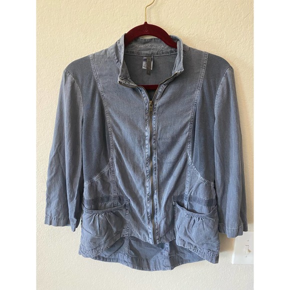 XCVI Linen Blend Full Zip Utility Jacket Lightweight 12270RS Women Medium XCVI - Picture 1 of 6